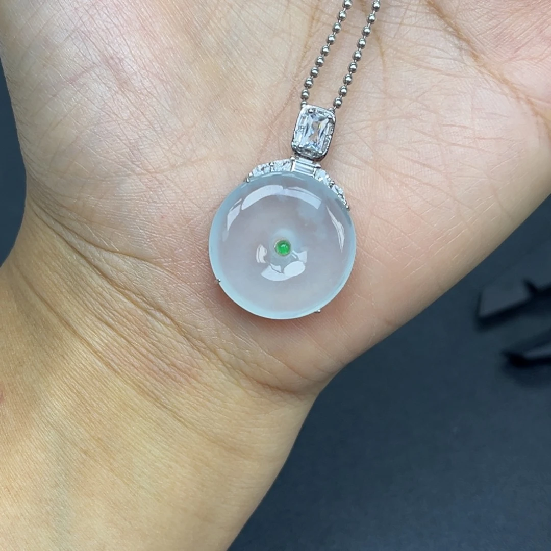 翡翠银S925镶嵌吊坠(不含链)