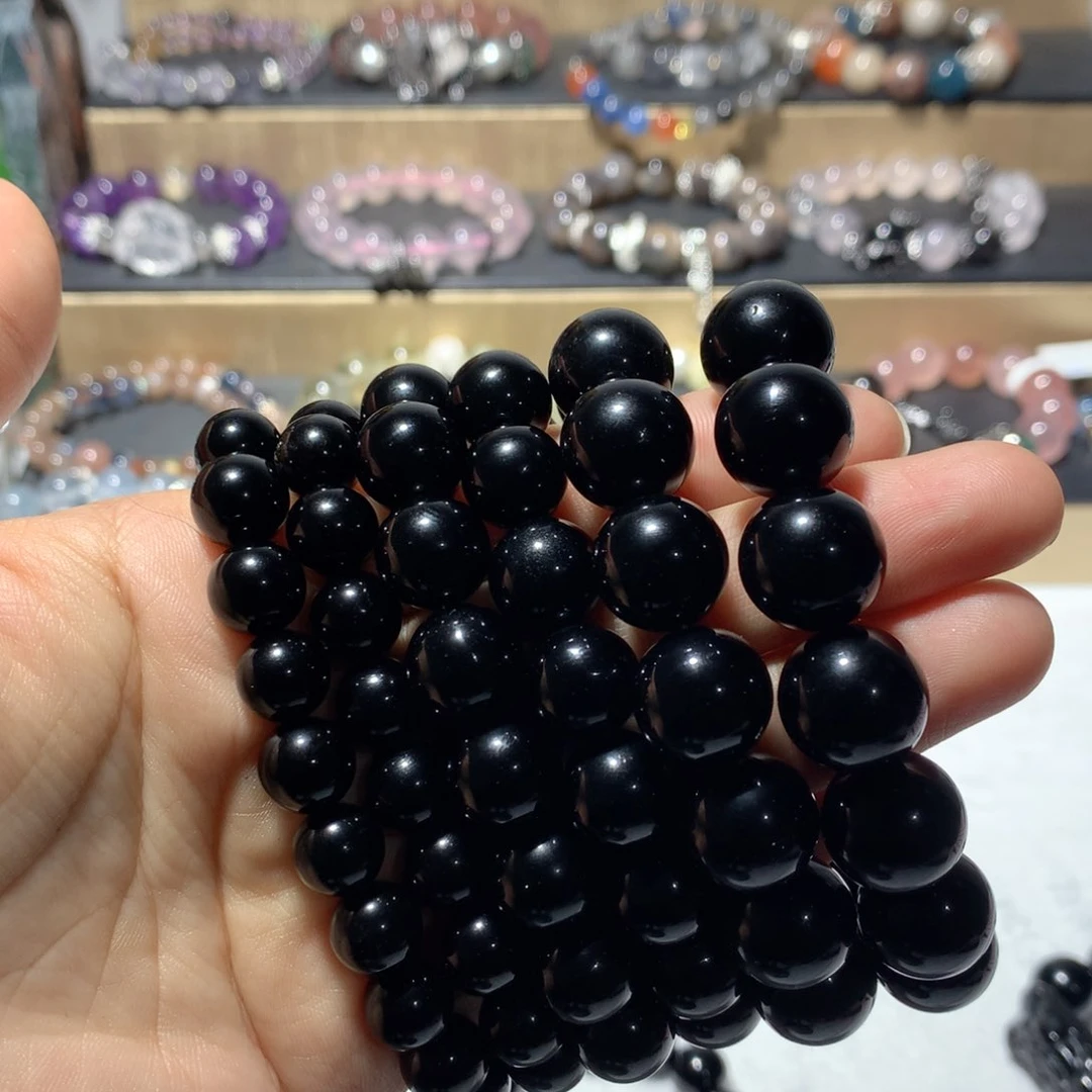 黑曜岩手串未镶嵌