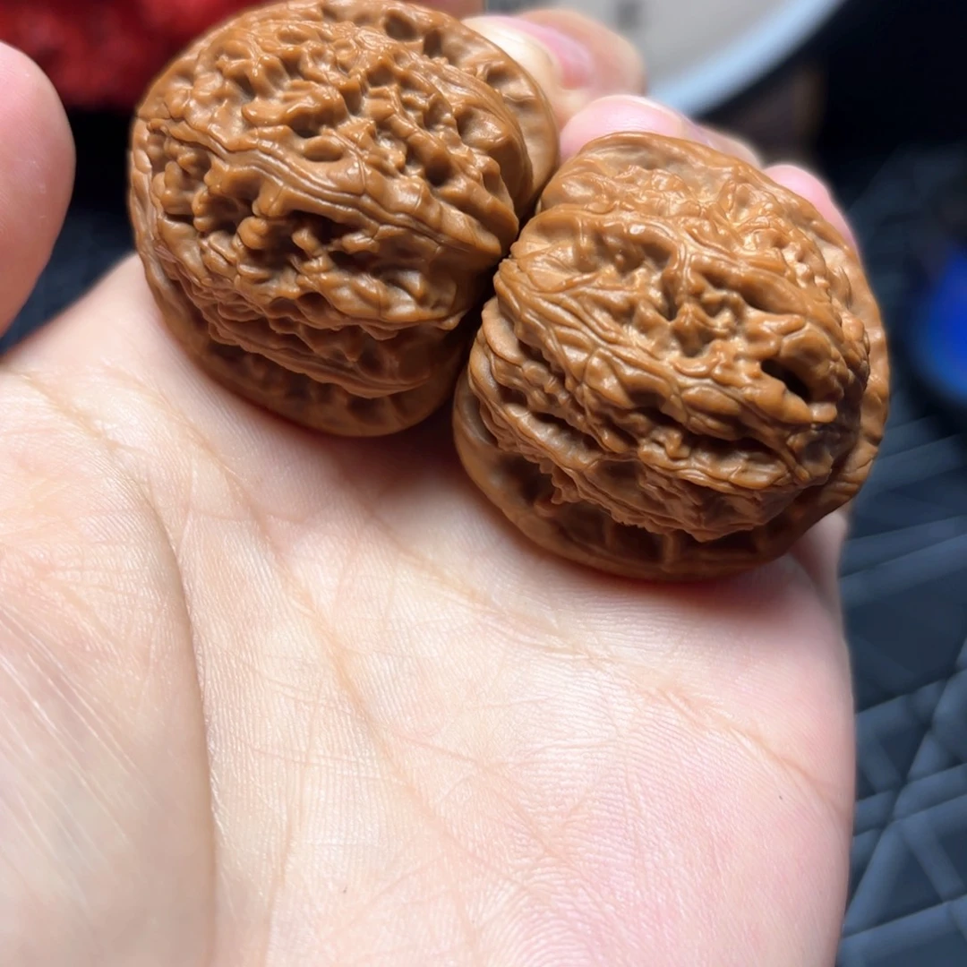把件文玩核桃38尺三角白