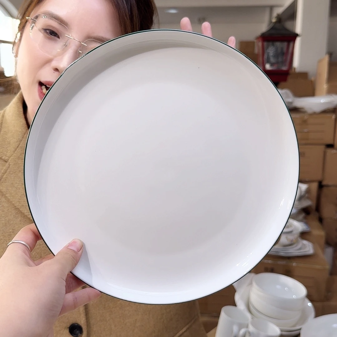 骨瓷骨瓷10.5英寸平盘27cm 2个外贸骨瓷