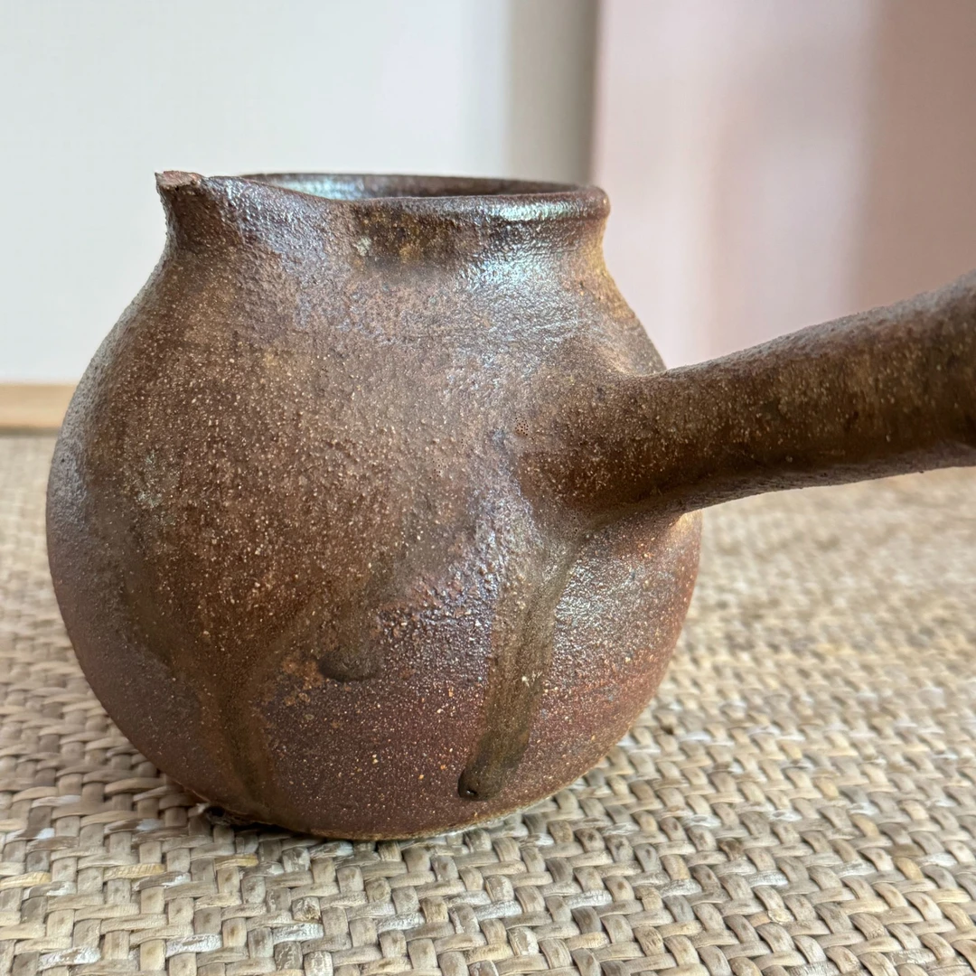 粗陶柴烧烤茶罐全手工
