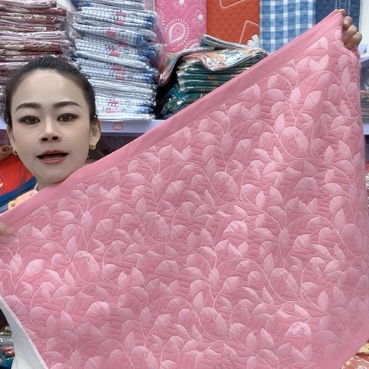 棉粉色小树叶纯棉