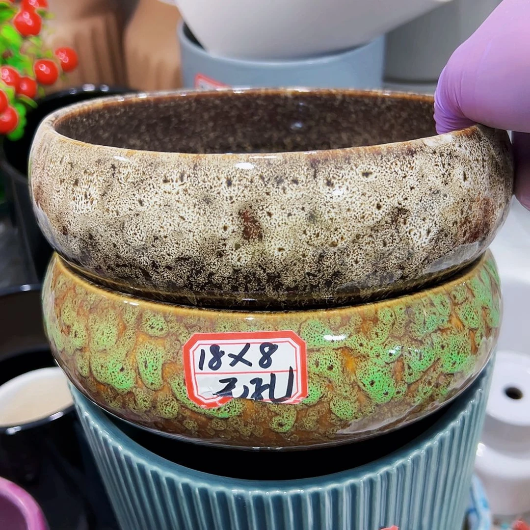 无孔外贸尾单陶瓷花盆凑单10米包邮