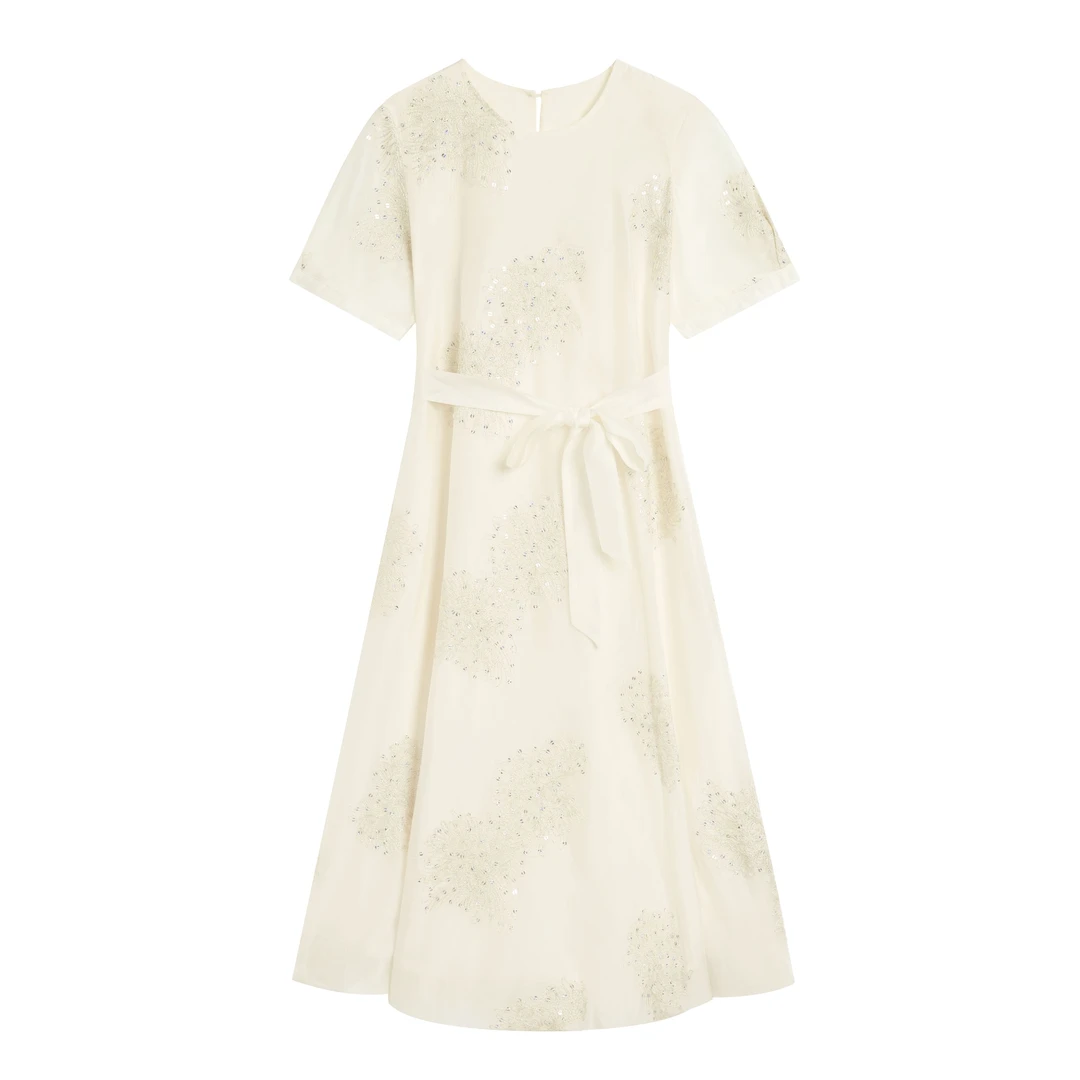 2025夏设计款纯色百搭显瘦气质女士连衣裙885241L523