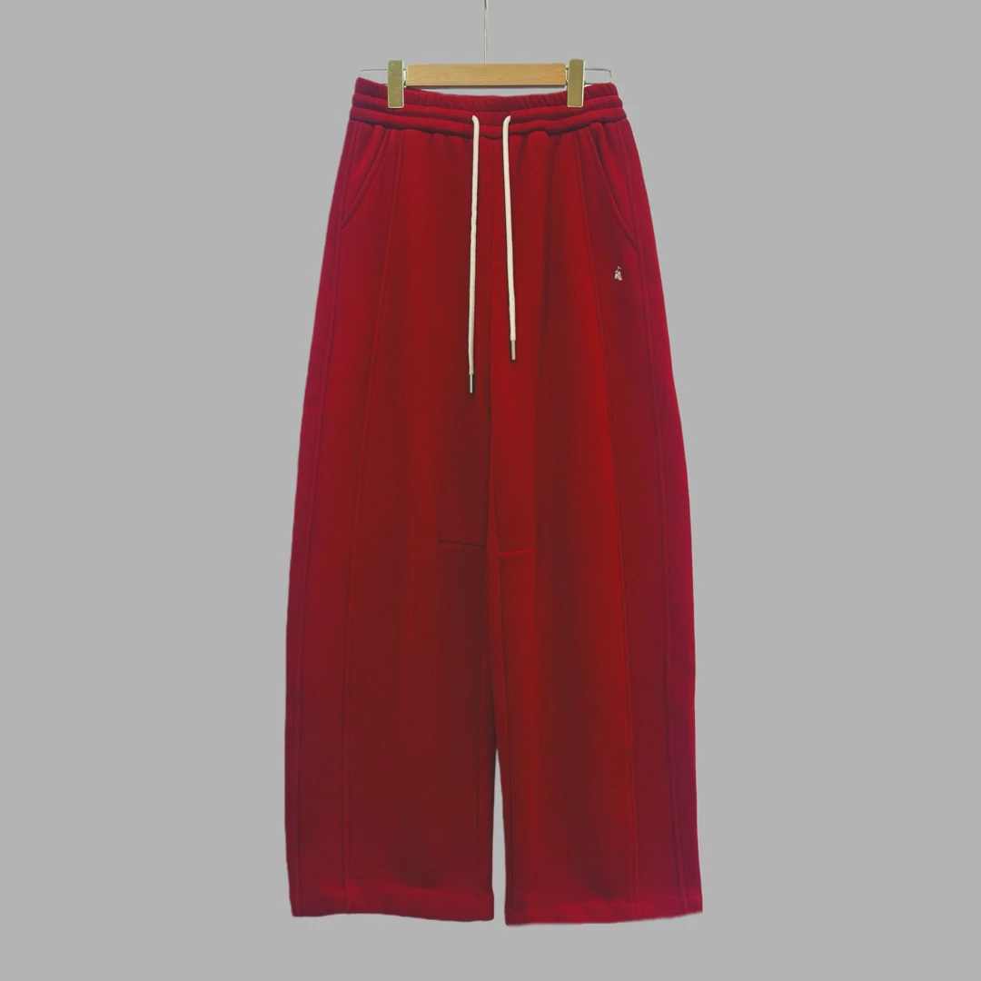 【糖糖】”小马标抽绳加绒卫裤“加厚休闲保暖时尚百搭显瘦秋冬弯刀裤