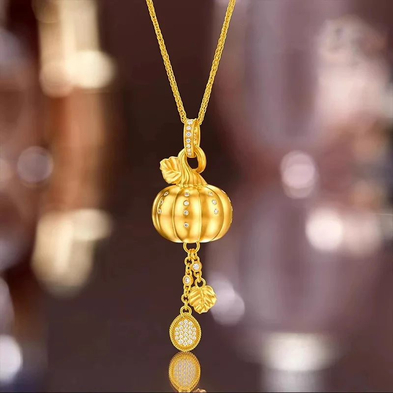 坠链均足银 足银项链   【南瓜提溜硕果累累项链6048】