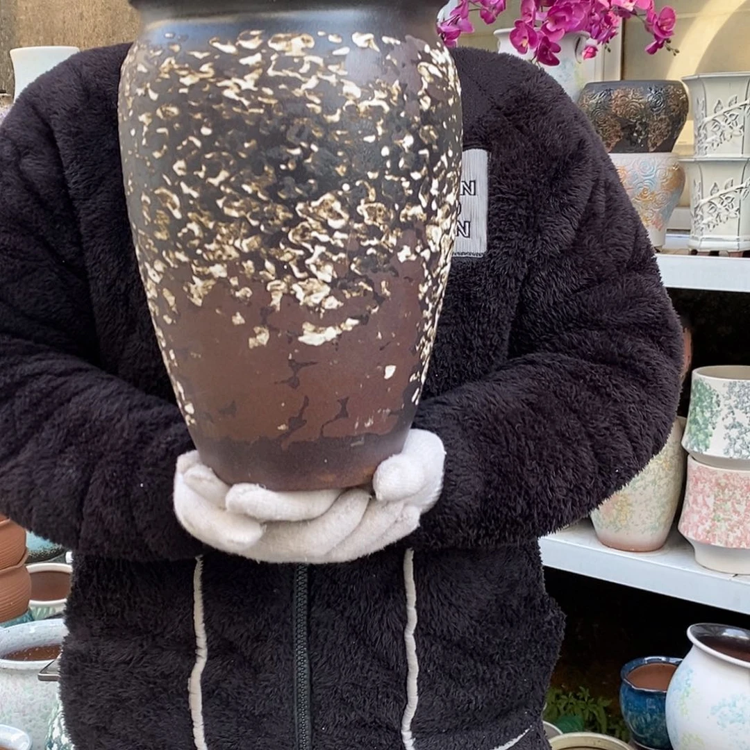 紫砂花盆口20高31瑕疵