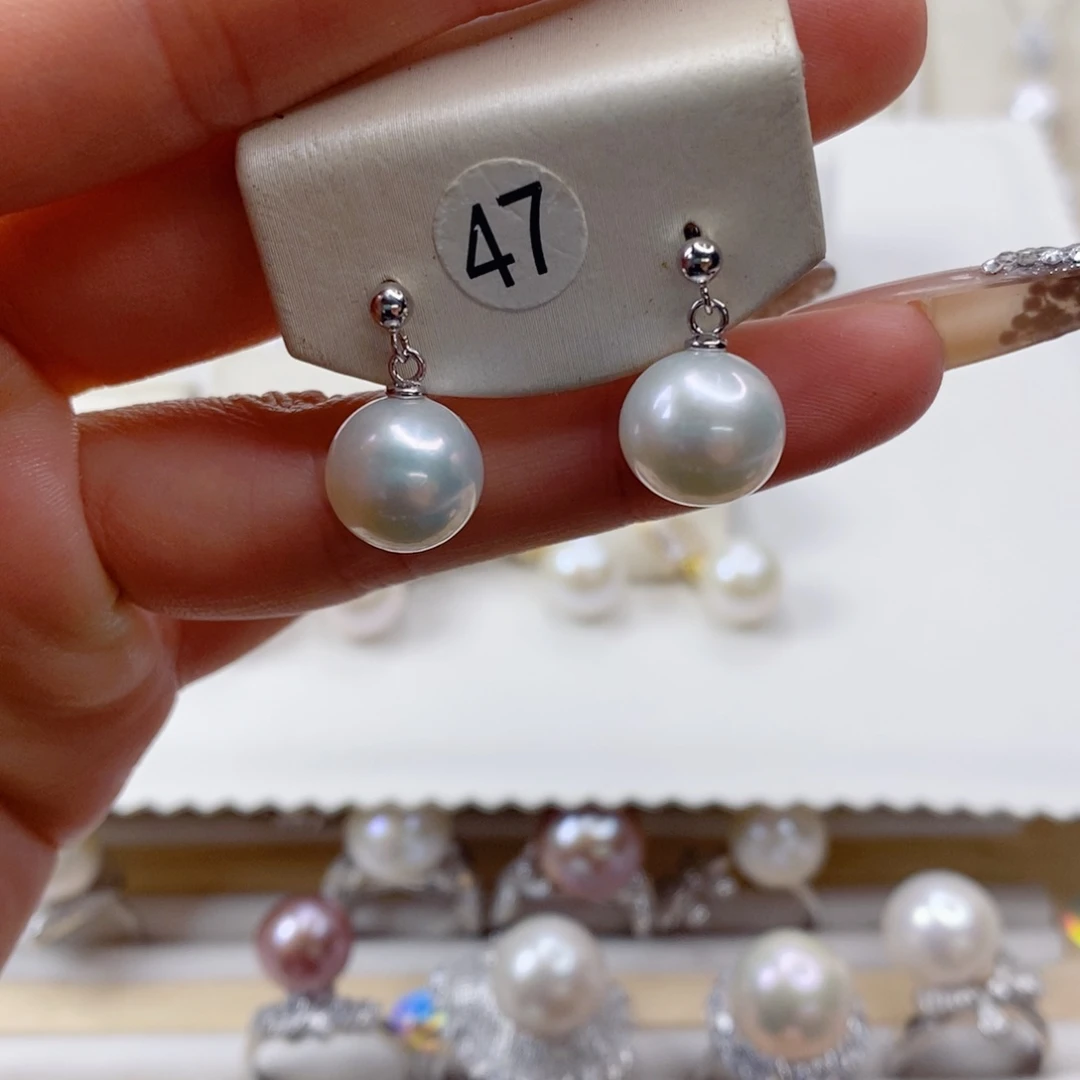淡水珍珠耳饰银S925镶嵌