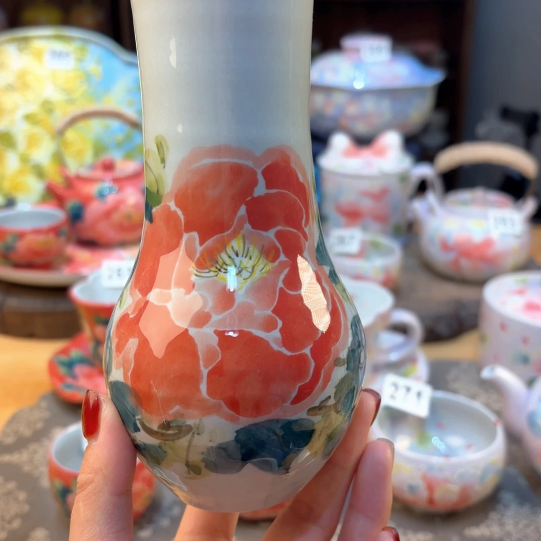 景德镇手绘高温釉下彩陶瓷茶具