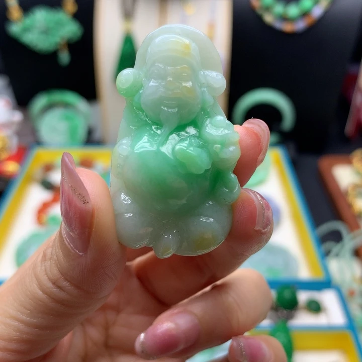 翡翠未镶嵌颈饰翡翠财神爷
