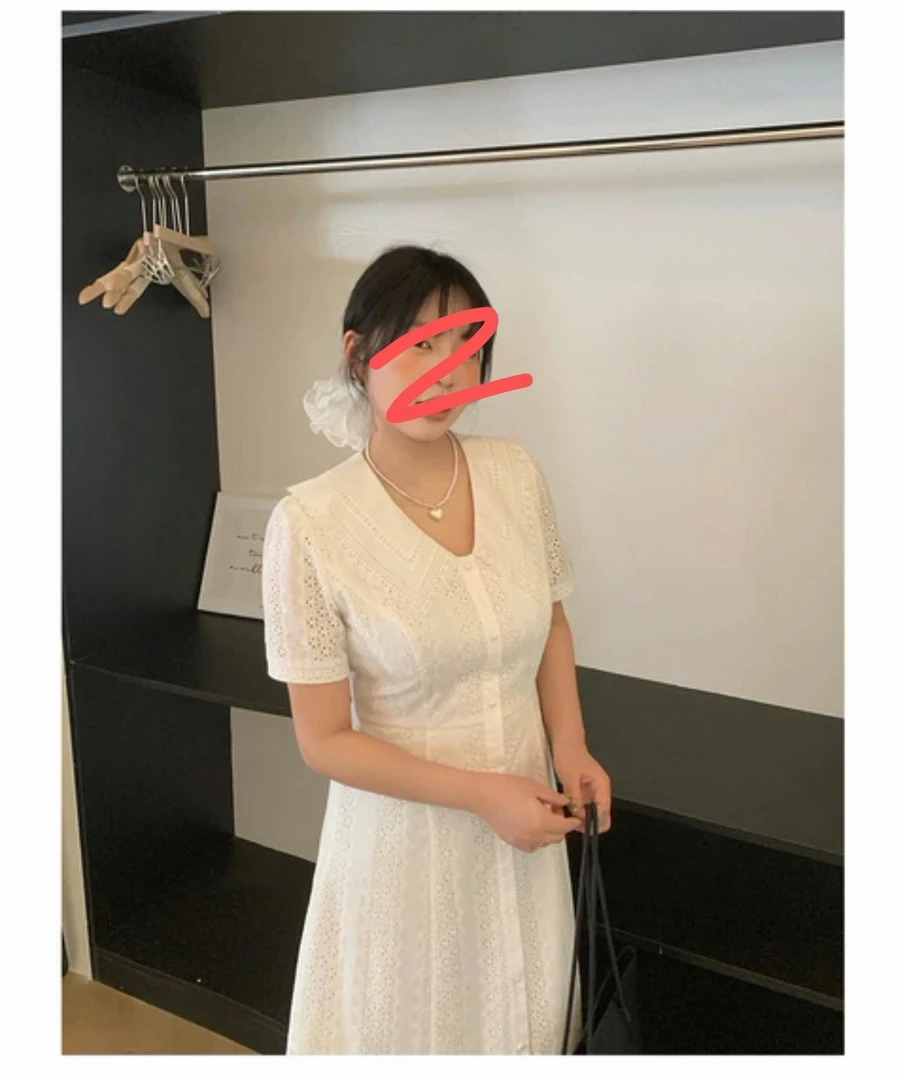 胖mm韩系白色短袖连衣裙大码高级感长裙