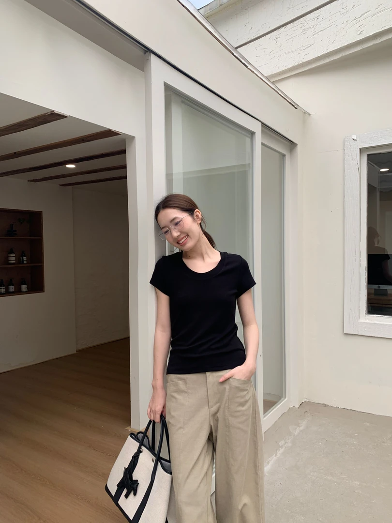 THE MIND（003#）气质简约圆领修身短袖