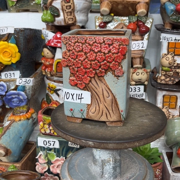 紫砂花盆粗陶材质多肉花盆