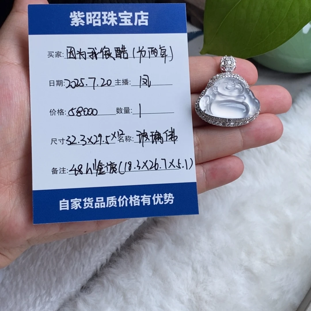 因****翡翠18K金镶嵌颈饰佛公分两单