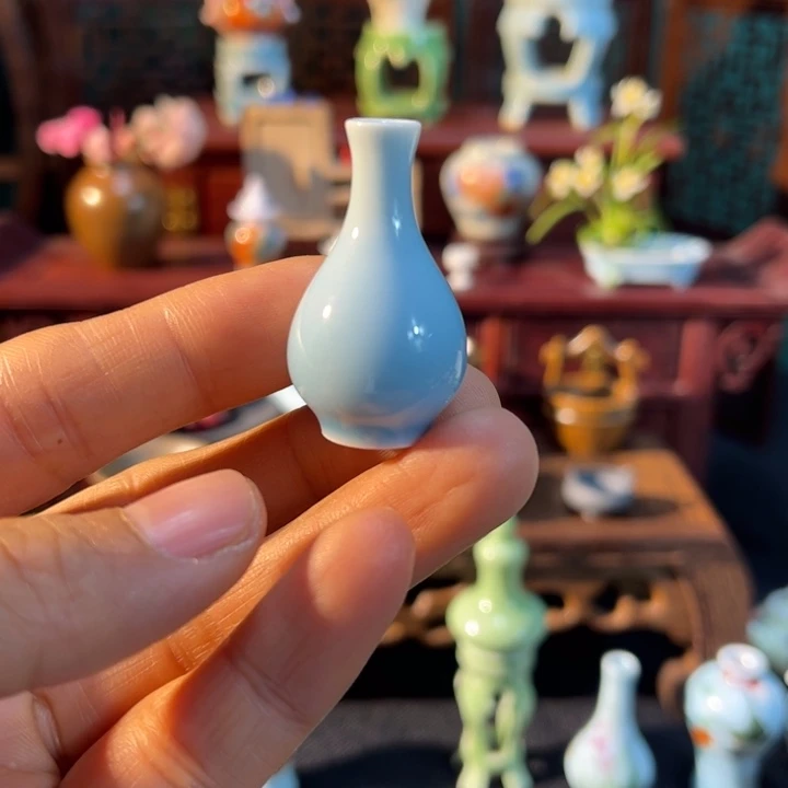 摆件微陶老王迷你花瓶
