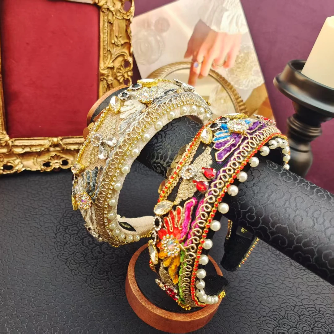 重工复古蝴蝶飞舞珠珠发箍AZ595