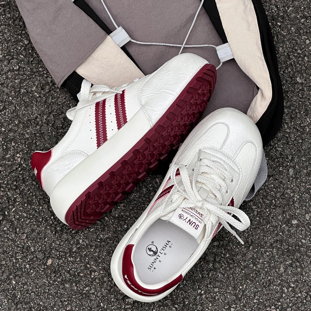 2025新秋新款厚底德训鞋女百搭透气网面休闲运动跑步鞋时尚百搭鞋