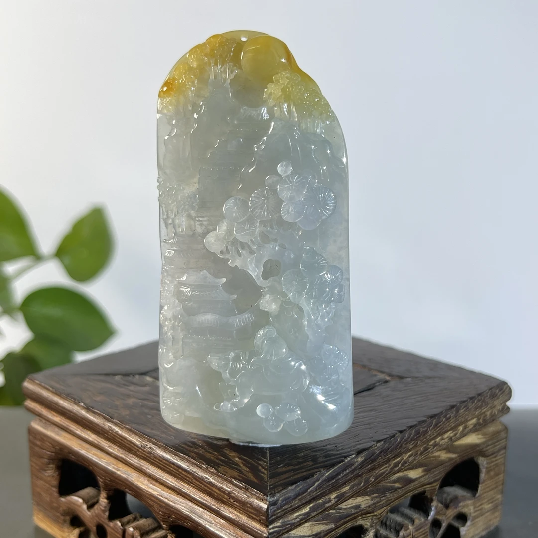 JGW17-166 天然缅甸A货翡翠  山水牌