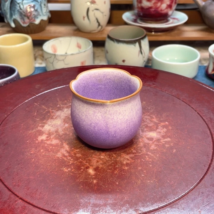 摆件钧瓷紫罗兰杯