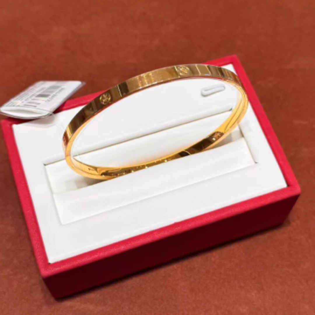 足金手镯百搭款式素金！