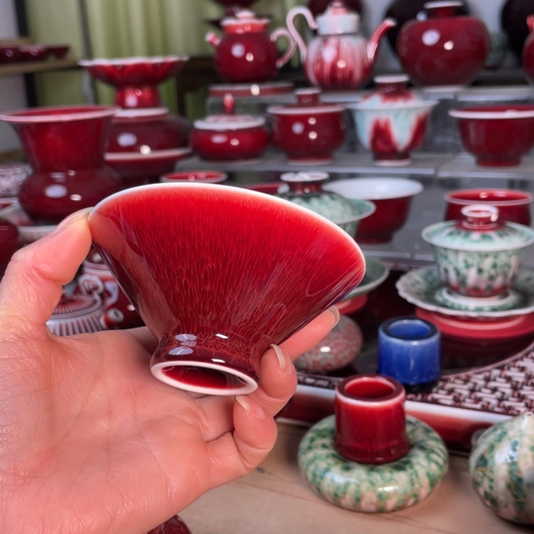 用***1景德镇原矿釉斗笠杯