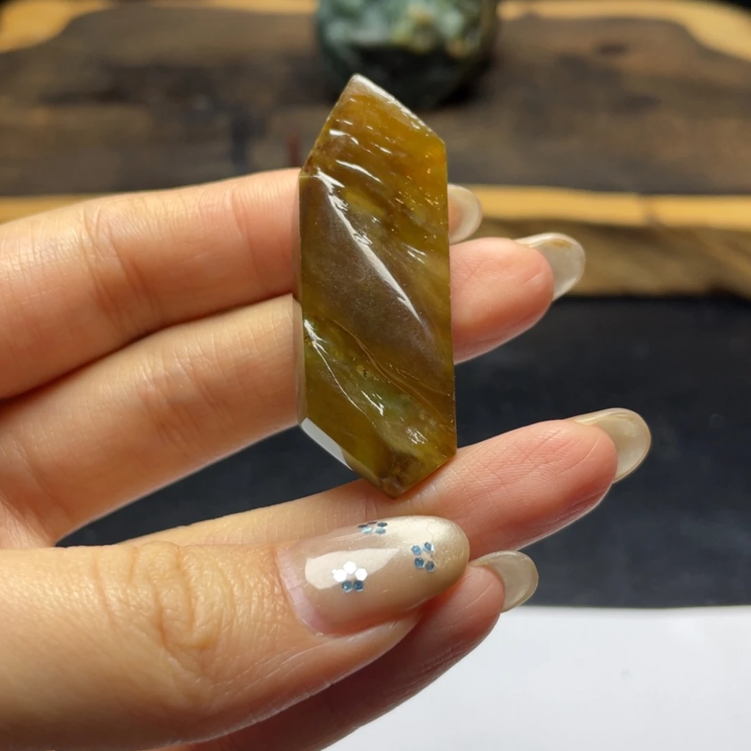 未镶嵌定制翡翠冰黄随形吊坠