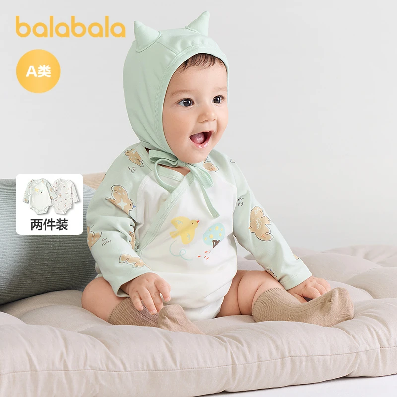 【商场同款】巴拉巴拉婴儿连体衣三角衣2025新款两件装文艺清新萌