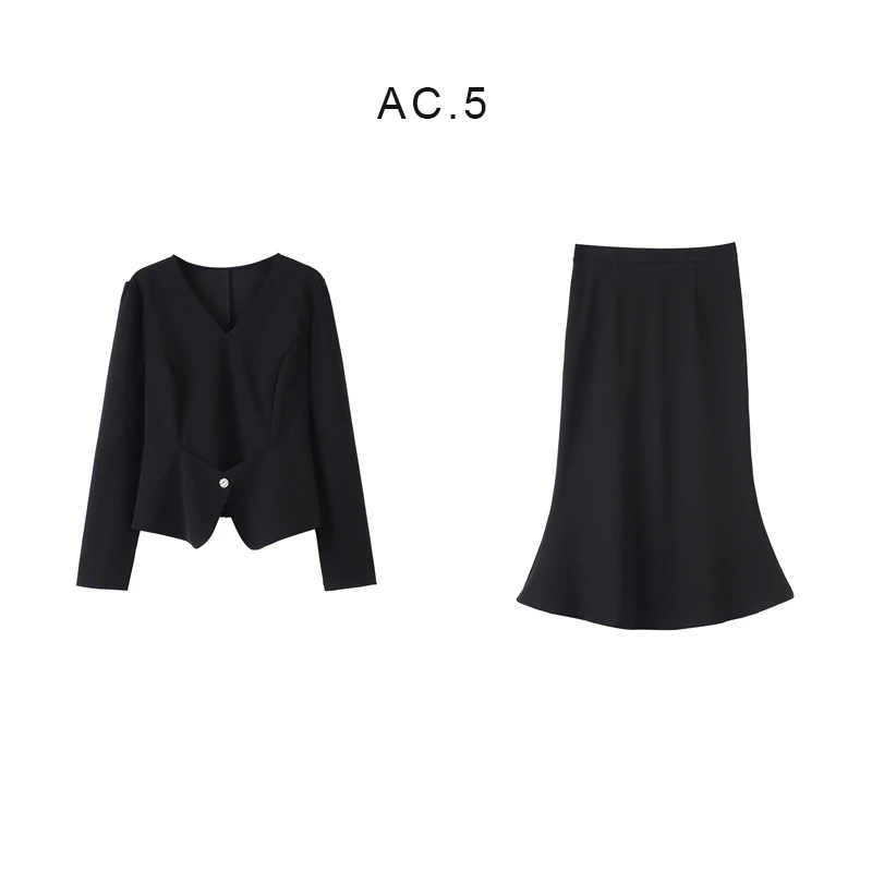 Jinlin-“气质女人”秋季新款显瘦高腰时尚长袖半裙套装JWT1276