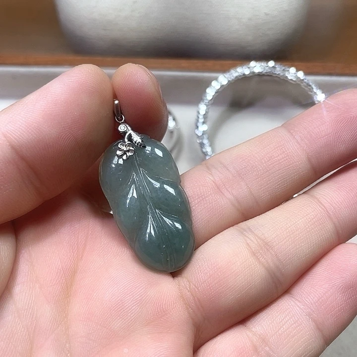 秋***风坠链均925银珐琅树叶