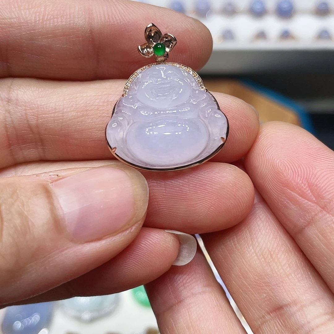 【闪购商品】翡翠18K金镶嵌吊坠(不含链)