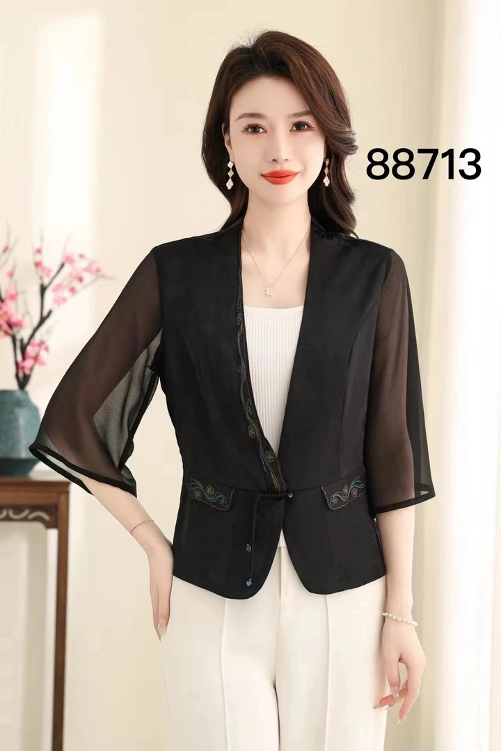 女士真丝刺绣外搭88713
