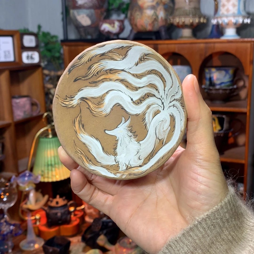 陶｜九尾狐 内绘茶杯
