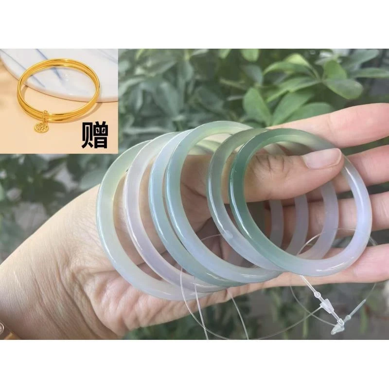 玛瑙半山水手镯叮当冰透玉手镯多样性发其一赠三生三世手镯