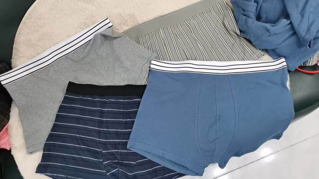 欧美原单男士透气抑菌内裤舒适平角裤青年款