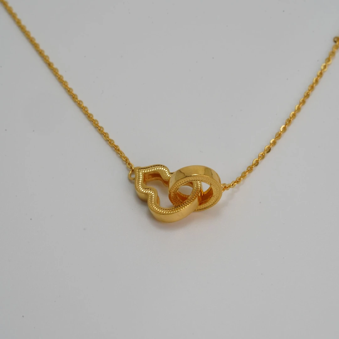 【帆帆黄金】空心葫芦套链5G足金999零附加送女友精致百搭