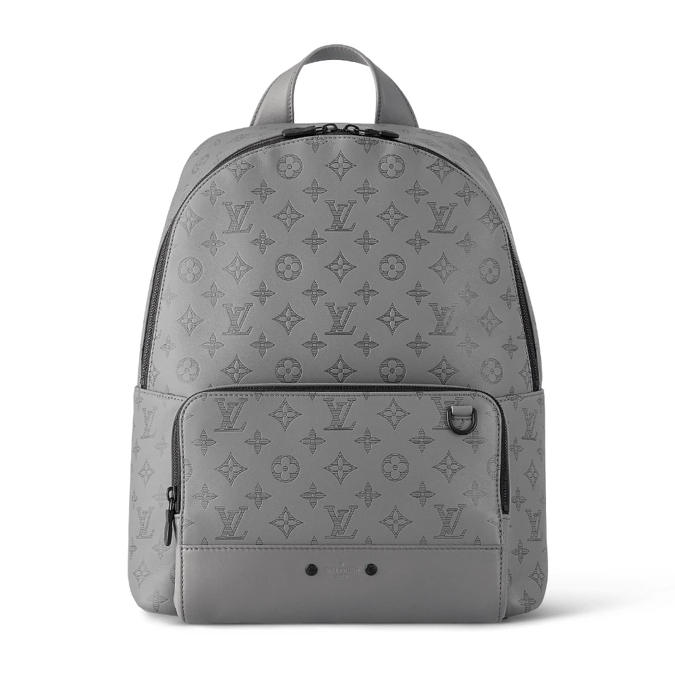 95新 LV 97新LV灰色2332牛皮压纹Racer男士双肩包背包