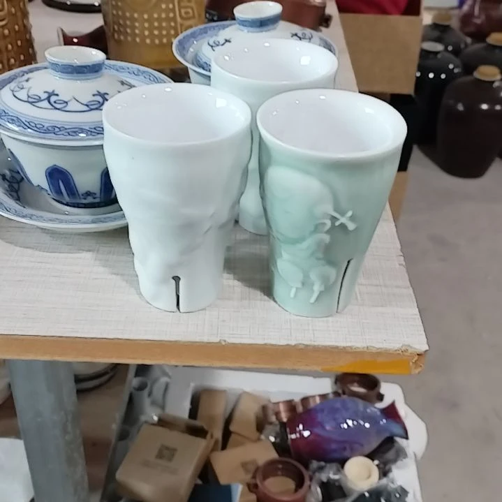 缸三个酒杯陶瓷运费