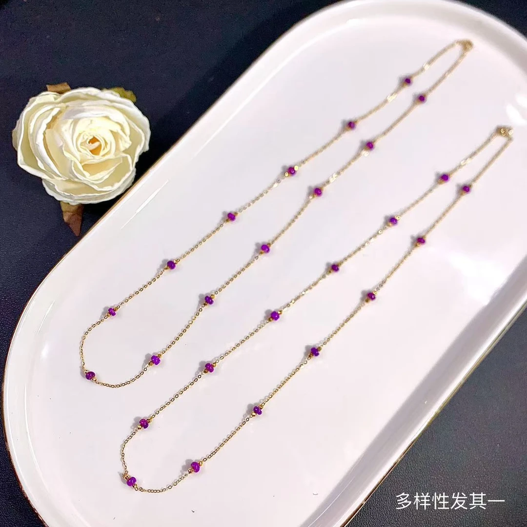 【闪闪】18K金镶舒俱来满天星项链2.5*5.5mm/多样性发其一/22150030