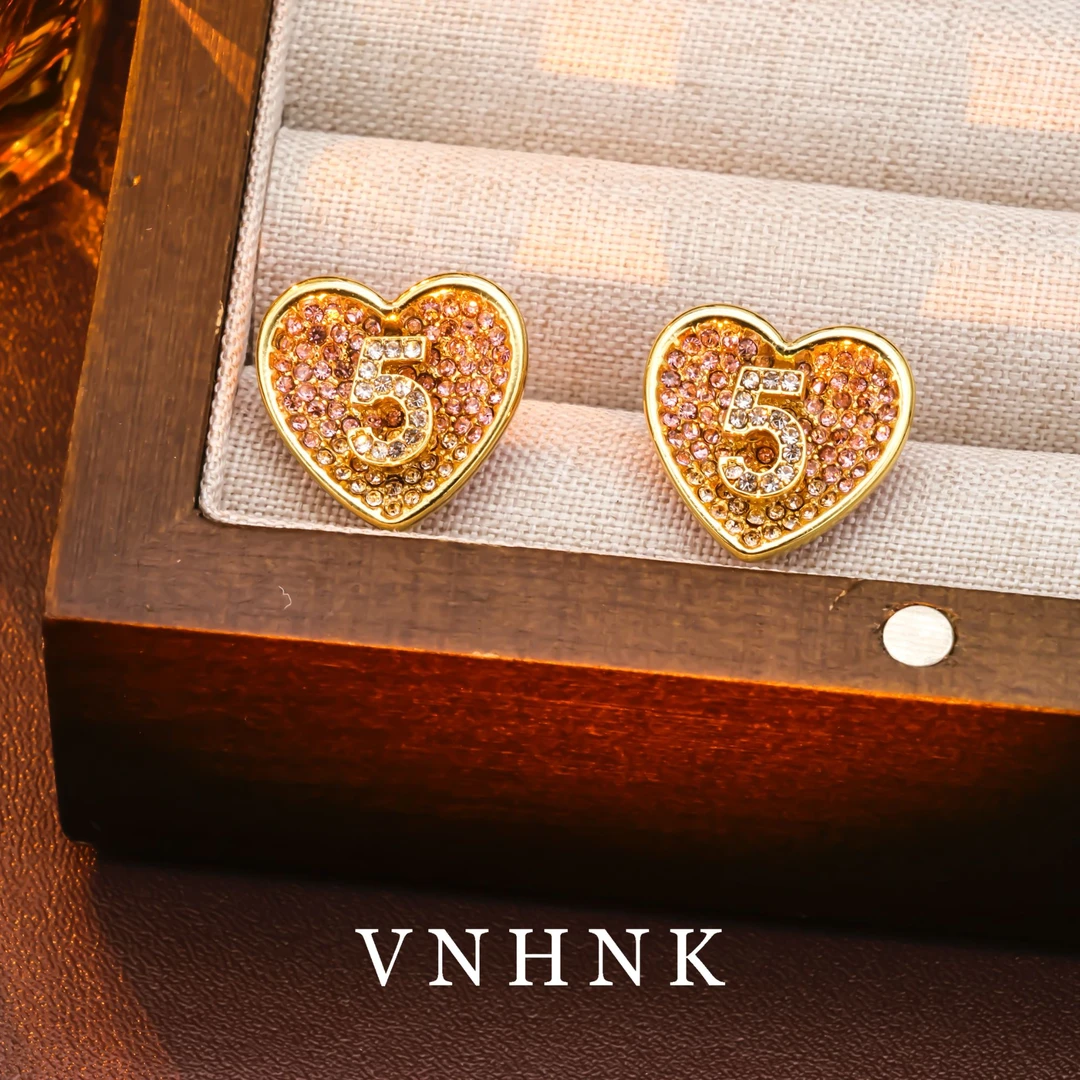 铜合金合成锆石耳饰 美可儿   A548   金色小众百搭耳环