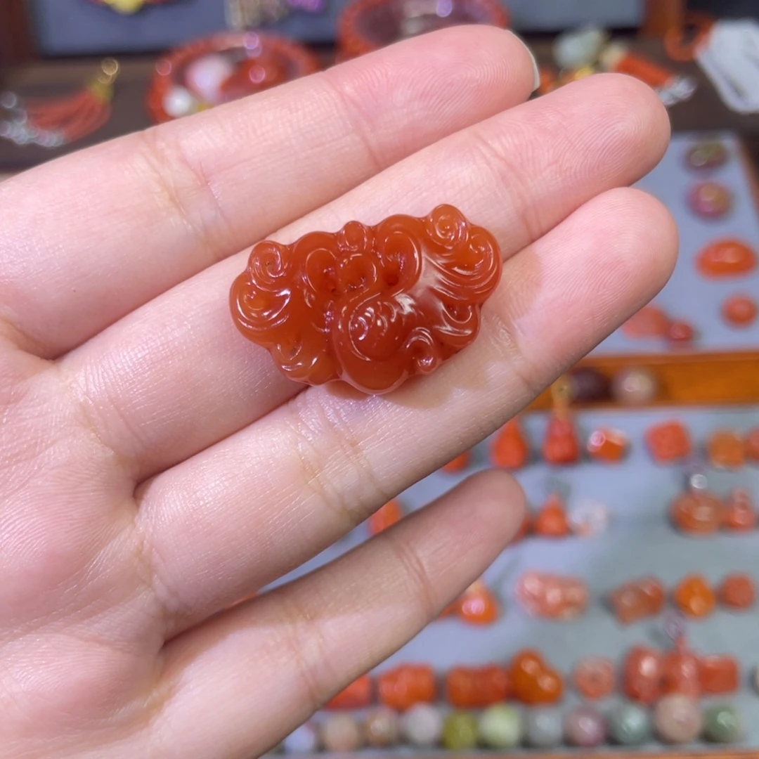 南红玛瑙未镶嵌凤凰吊坠牌
