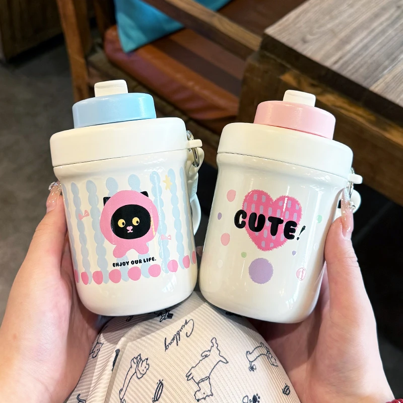 网红可爱保温杯女生高颜值随手杯少女心便携茶水分离泡茶杯子学生