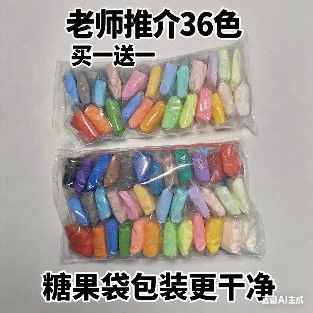 芽丫儿童超轻粘土36色24色12色无毒彩泥黏土混色幼儿园手工小袋