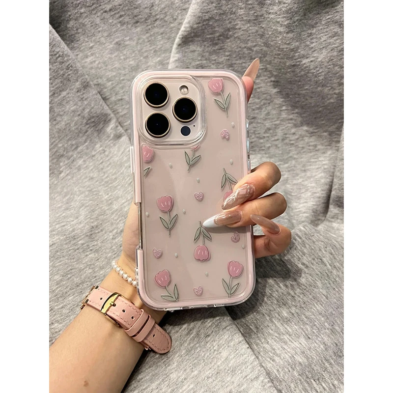 欧克里里全屏小花炫彩适用苹果16promax手机壳15/14/13创意12/11