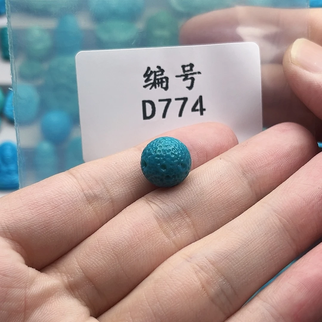 未镶嵌绿松石天然原矿雕刻绿松石12mm