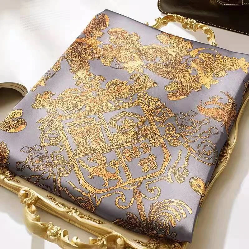 D18【金碧凤凰】90*180丽锦缎气质高档女士防晒披肩夏季时尚丝巾