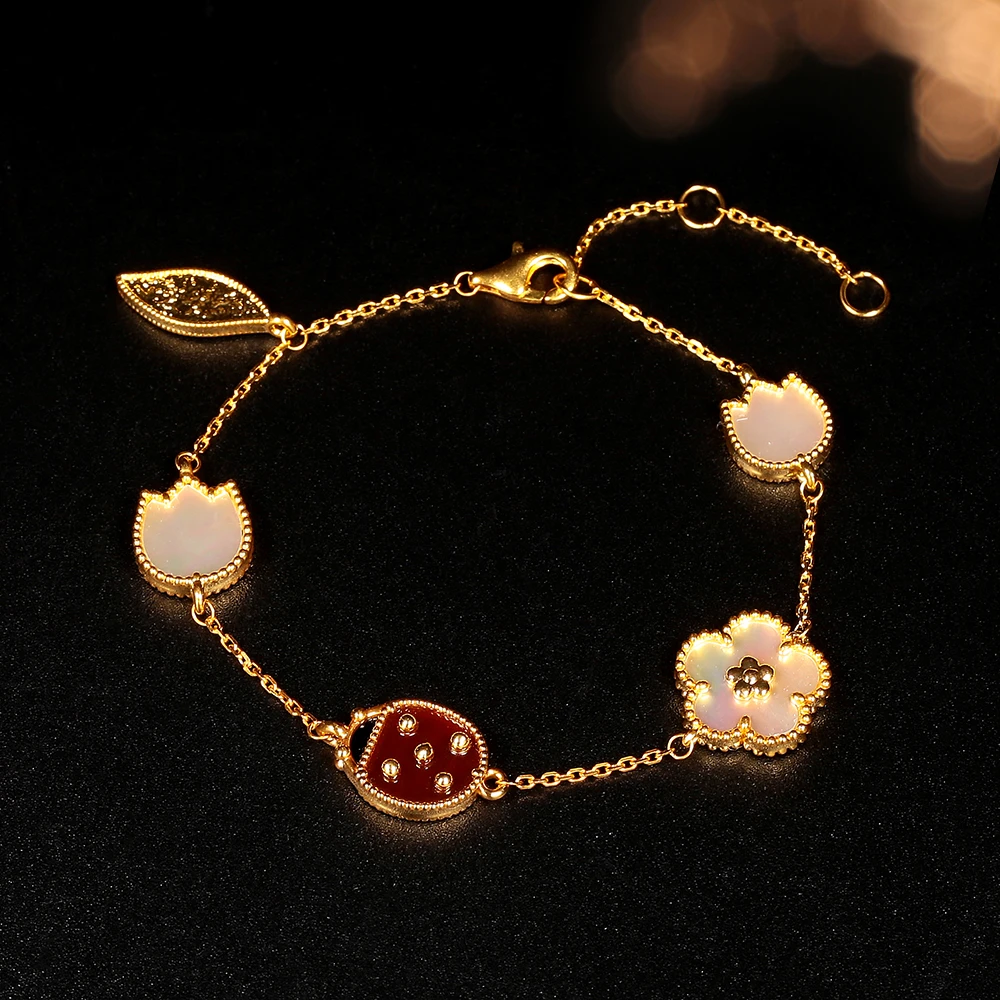 【柴柴专属】18k金白贝母花花手链