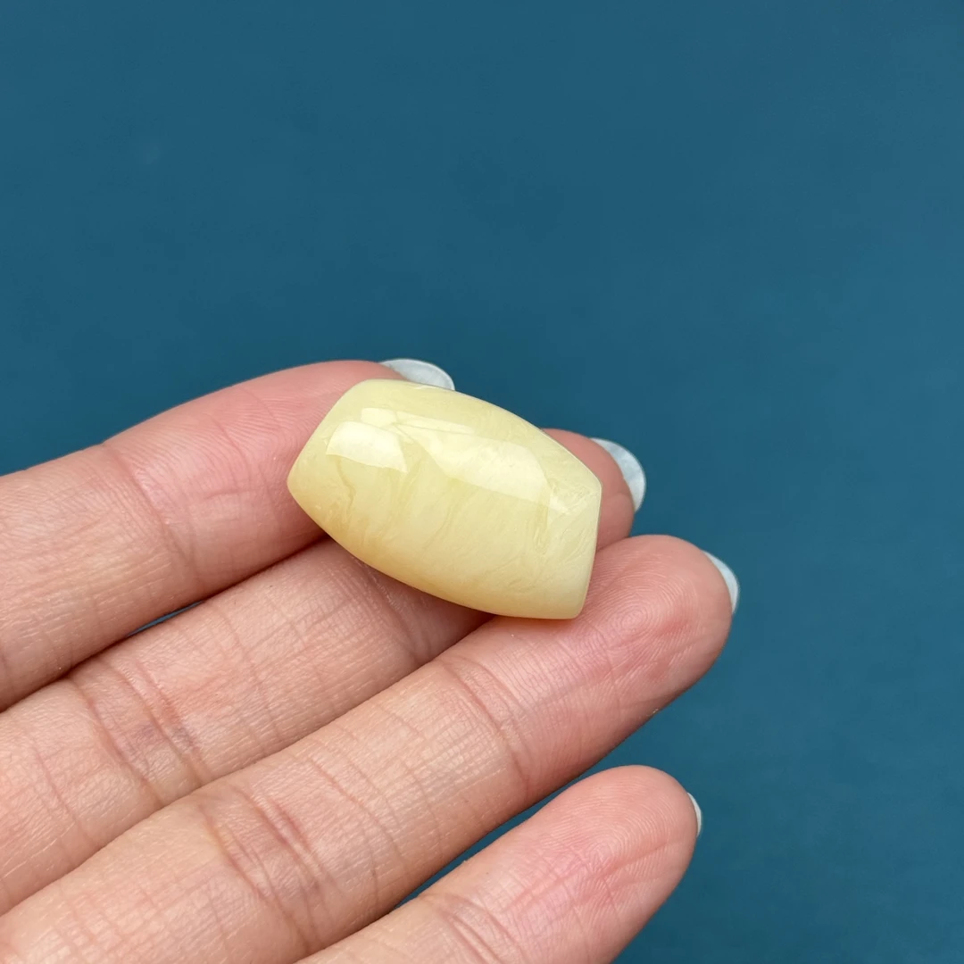 Y5076天然原矿蜜蜡 妖花桶珠14.8x23.8mm 2.4克抖音基地质检发货