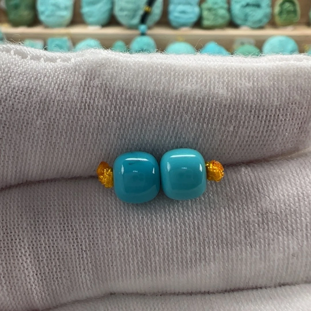 未镶嵌绿松石老型对珠6.3x5.6mm