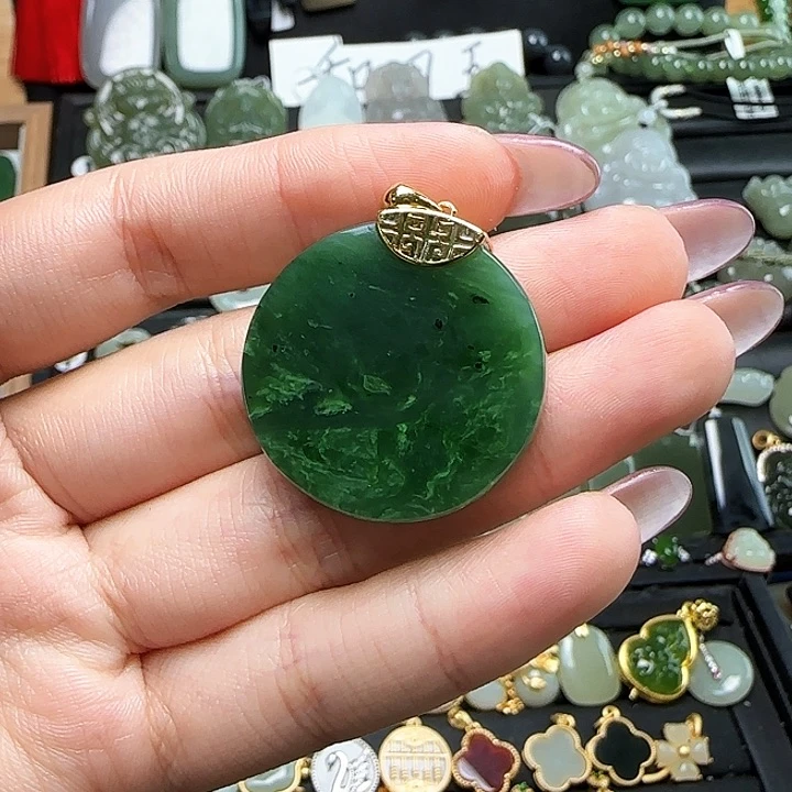 吊坠(赠链)银S925镶嵌和田玉