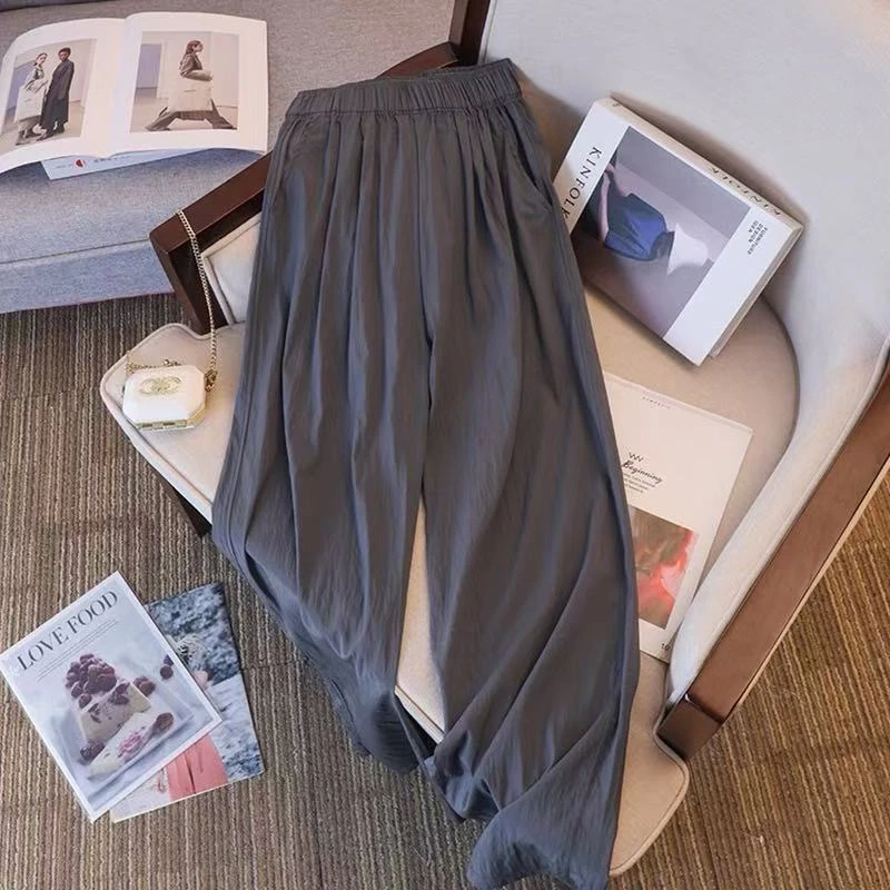 夏季薄款山本裤无弹力高腰休闲裤宽松垃圾摇滚风